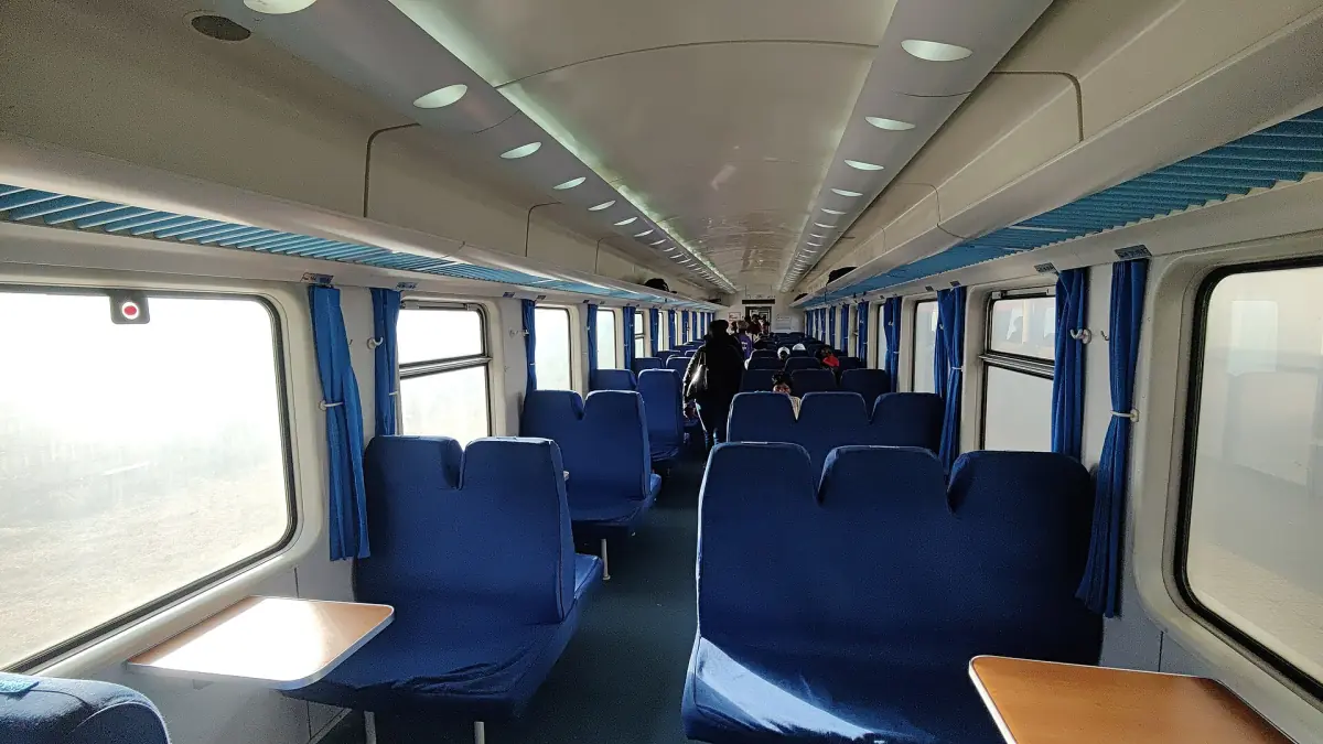 Seats inside a Mombasa-Nairobi SGR train