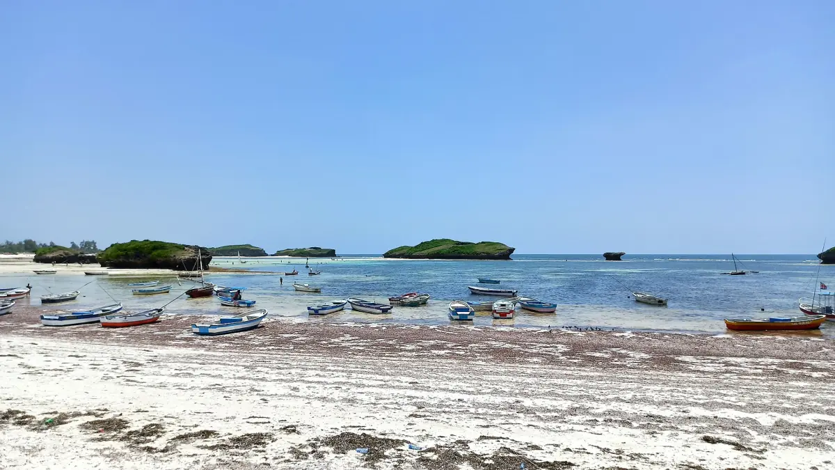 Boote vor dem Watamu Beach